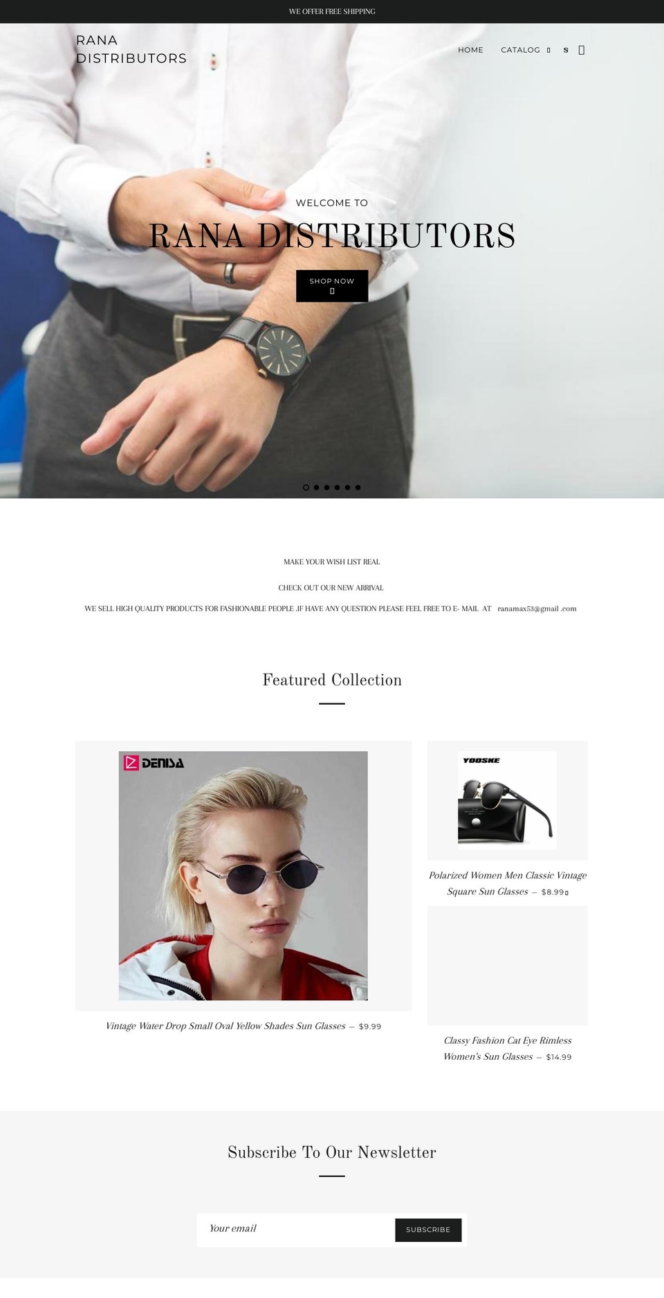 ranadistributors.com shopify website screenshot