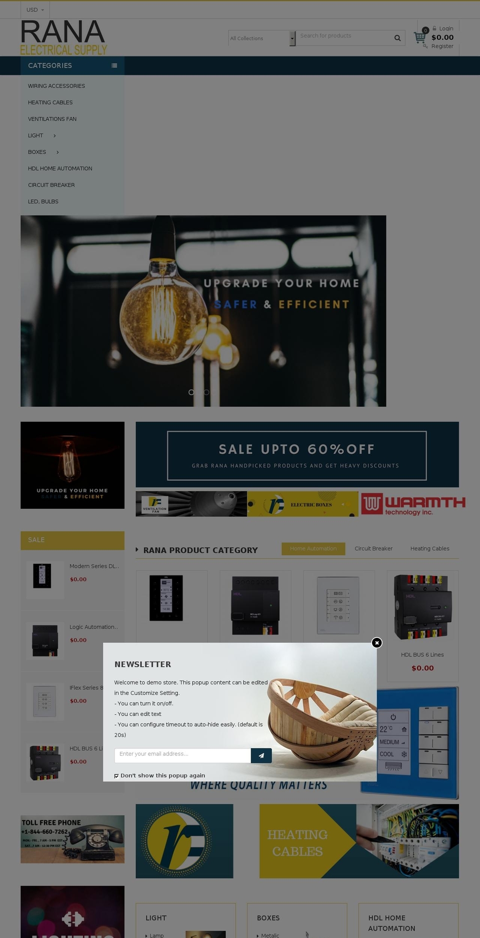 Tripster Developers Shopify theme site example ranaelectricalsupply.com