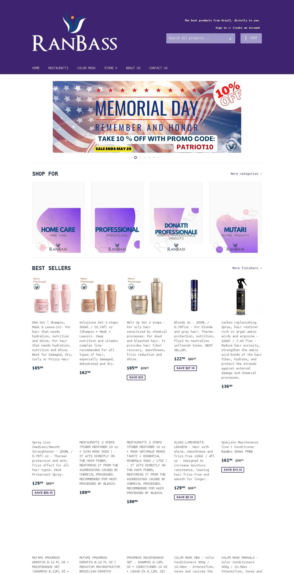 ranbass.com shopify website screenshot