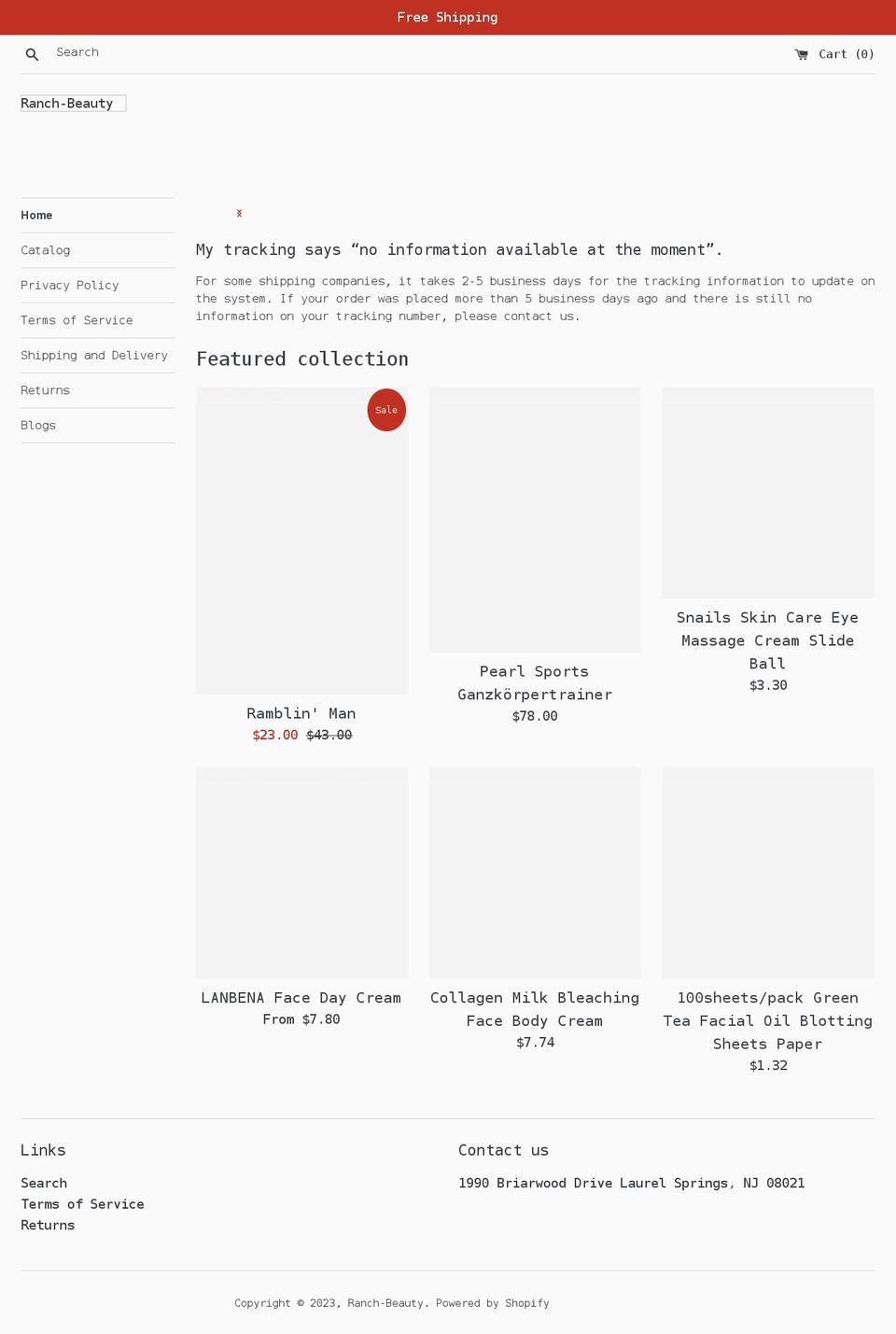 ranch-beauty.myshopify.com shopify website screenshot