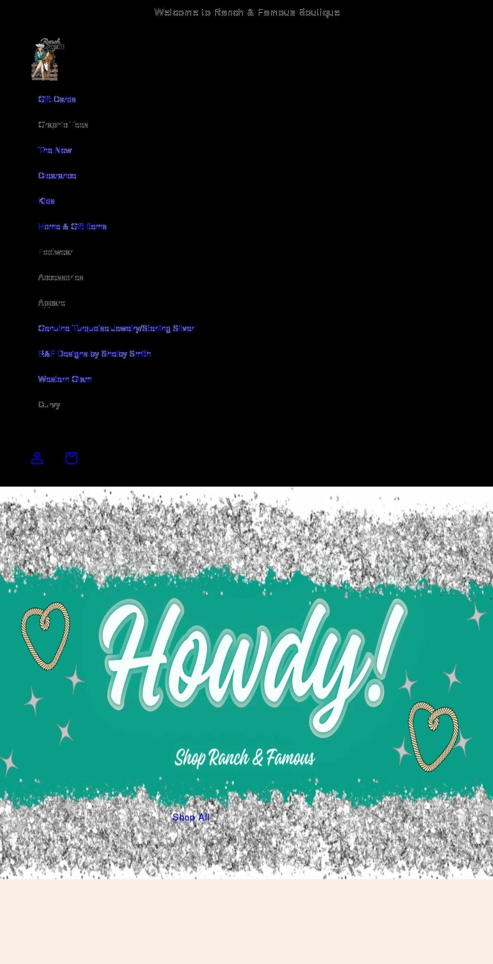 ranchandfamous.com shopify website screenshot