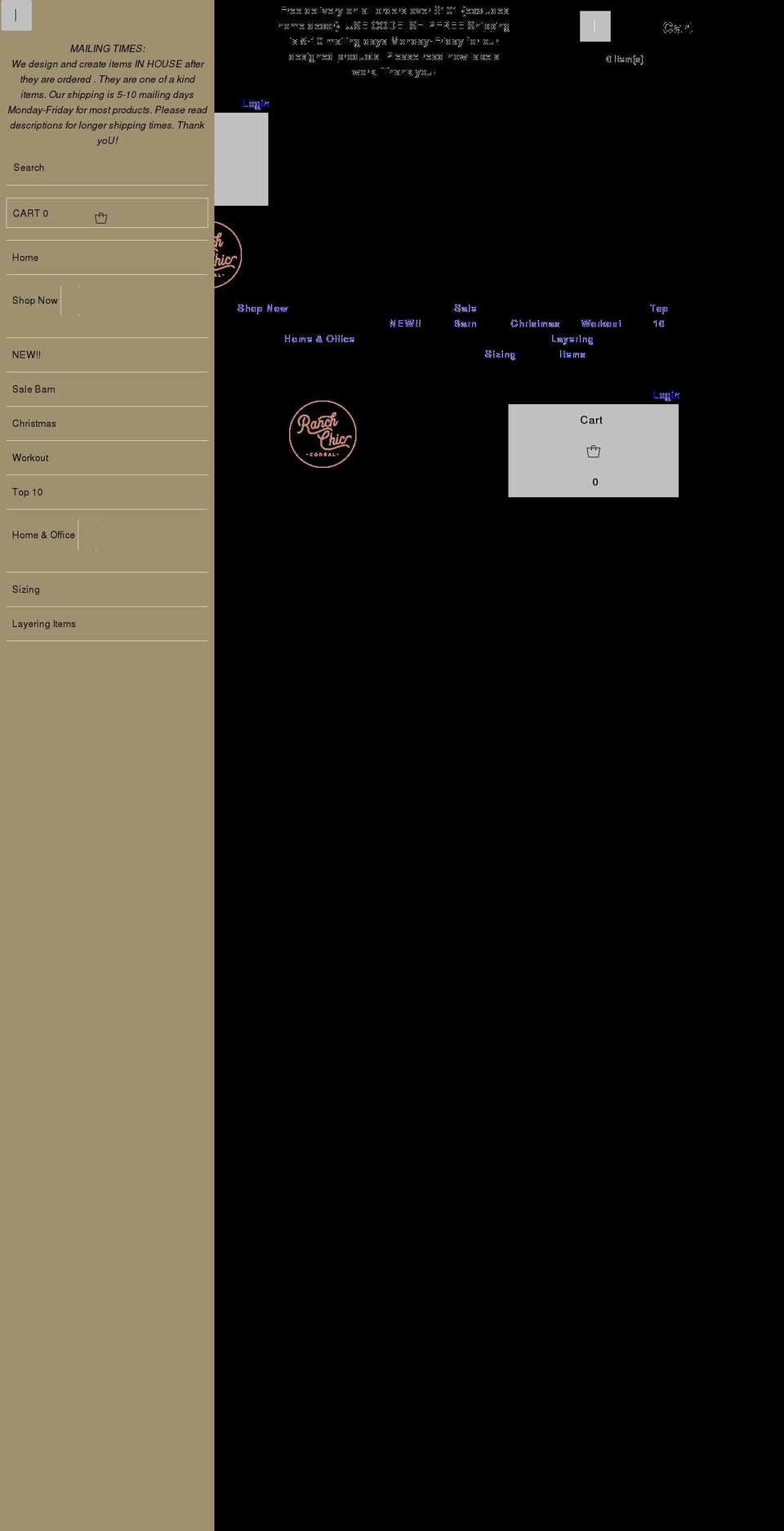 ranchchiccorral.com shopify website screenshot