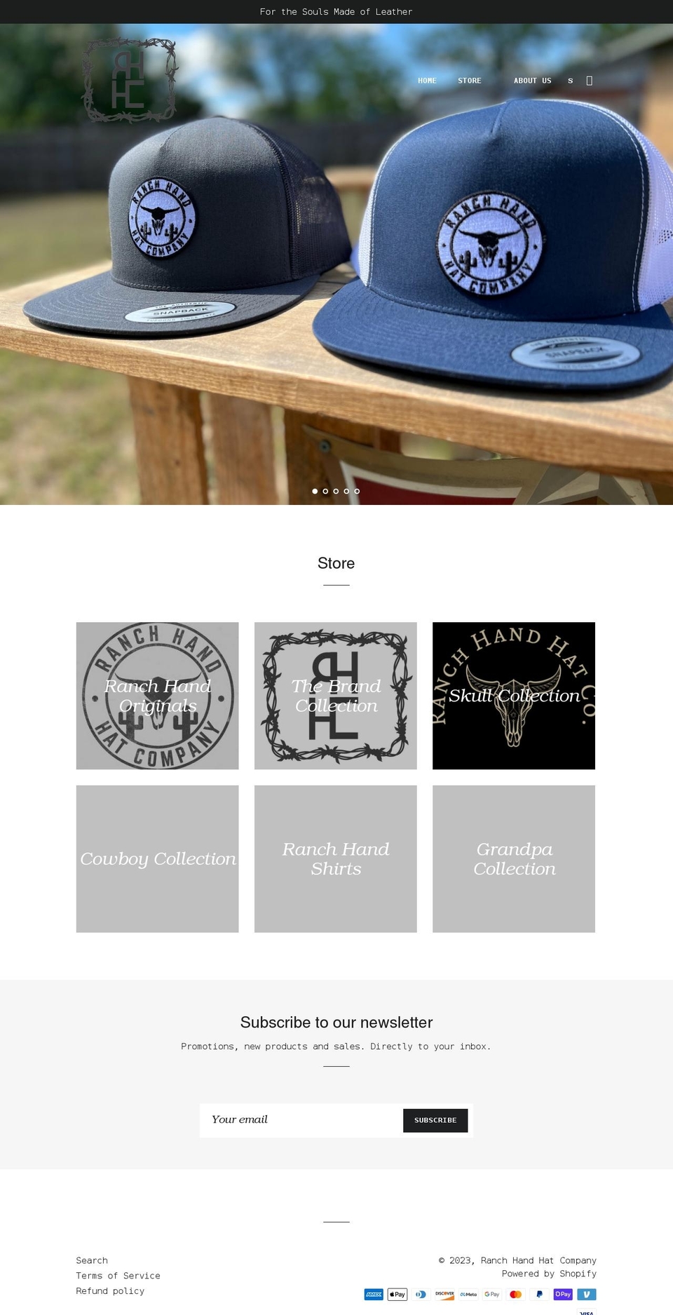 ranchhandhatcompany.com shopify website screenshot