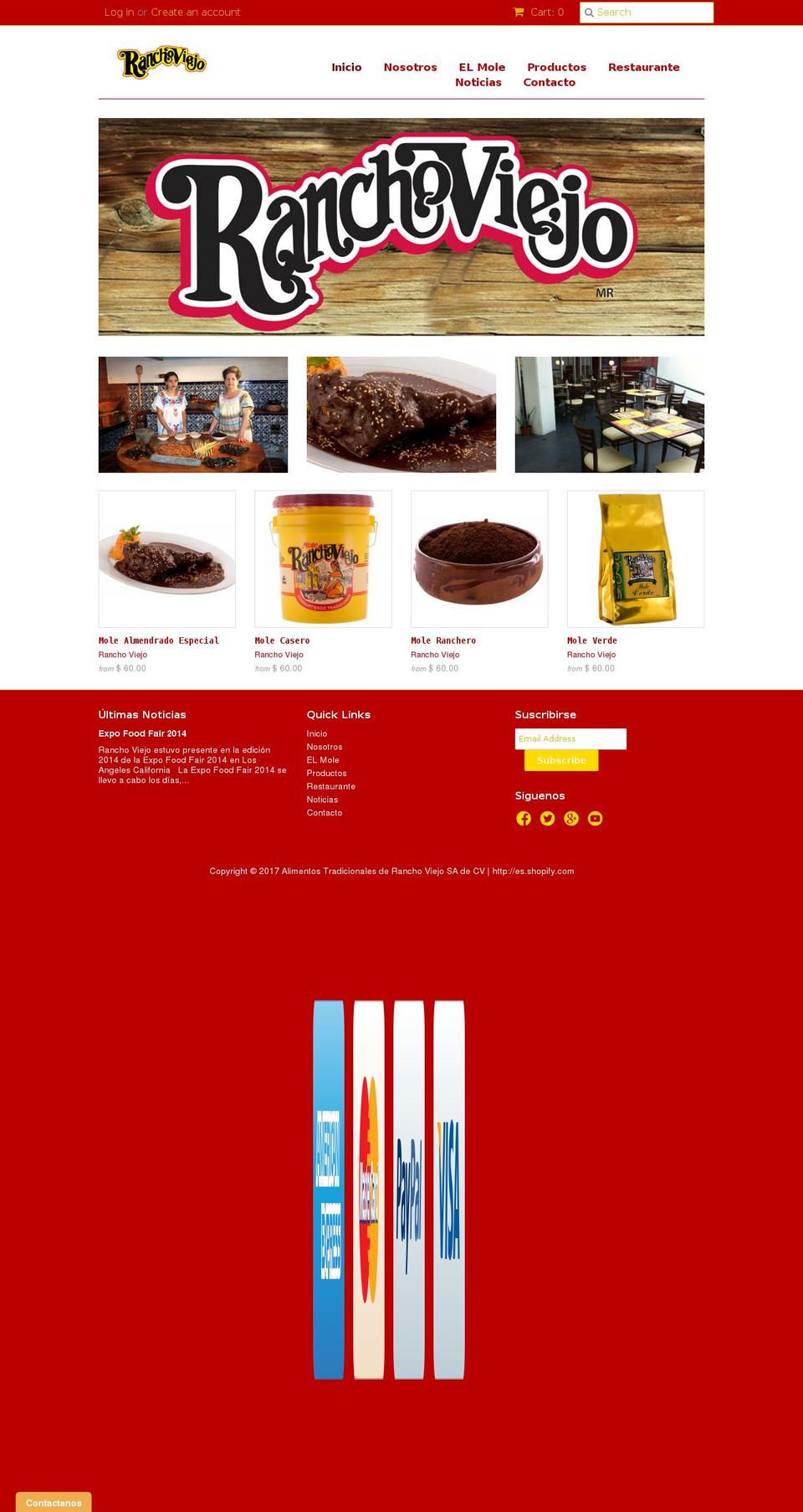 rancho-viejo.com shopify website screenshot