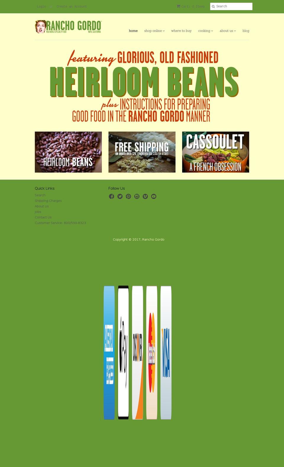 ranchogordobeans.com shopify website screenshot