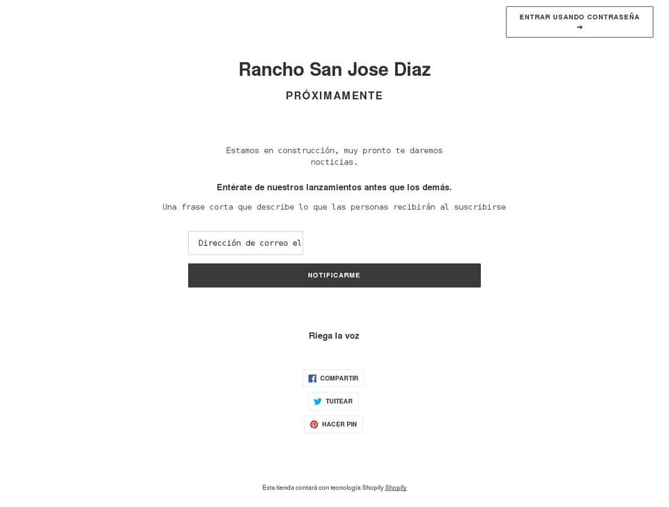 ranchosanjosediaz.com shopify website screenshot