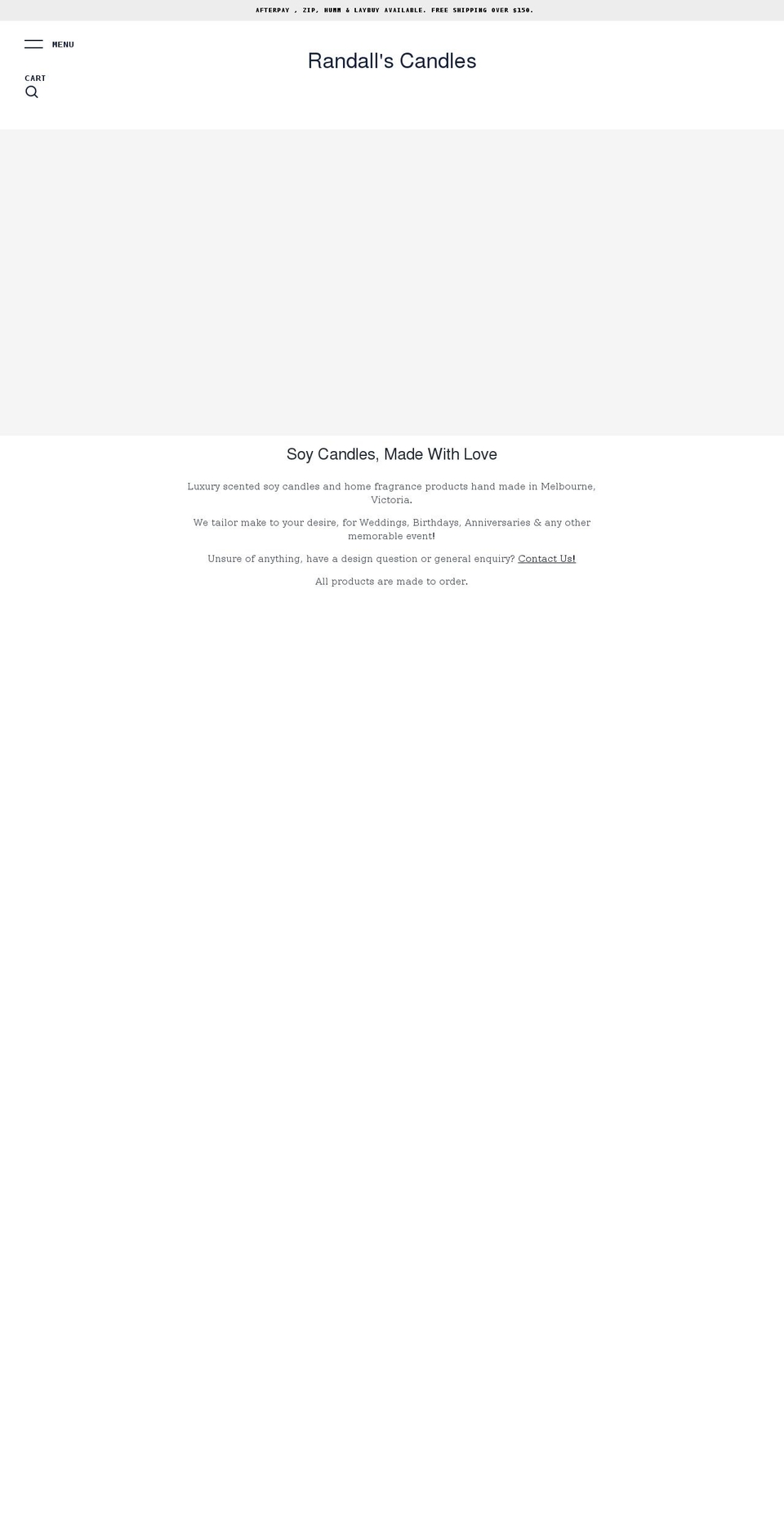 randallscandles.com.au shopify website screenshot