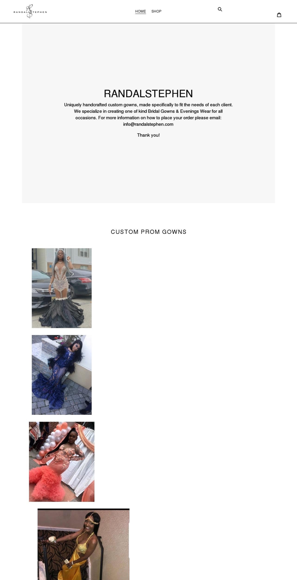 randalstephen.com shopify website screenshot