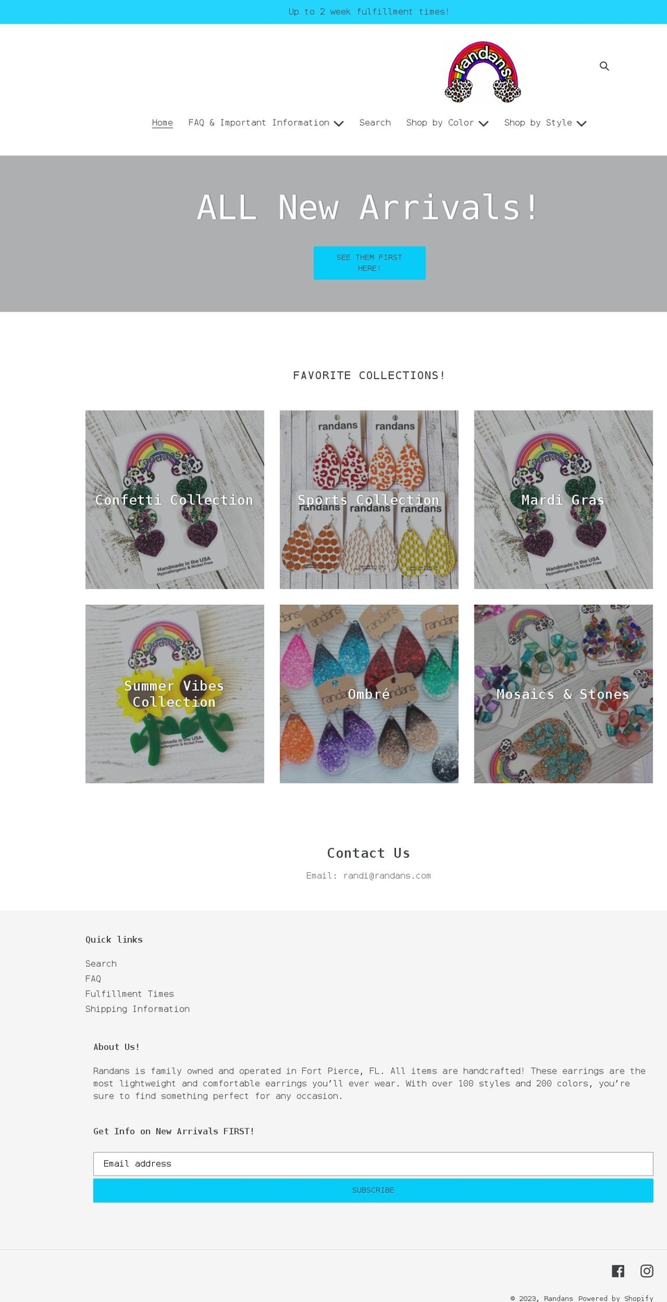 randans.com shopify website screenshot