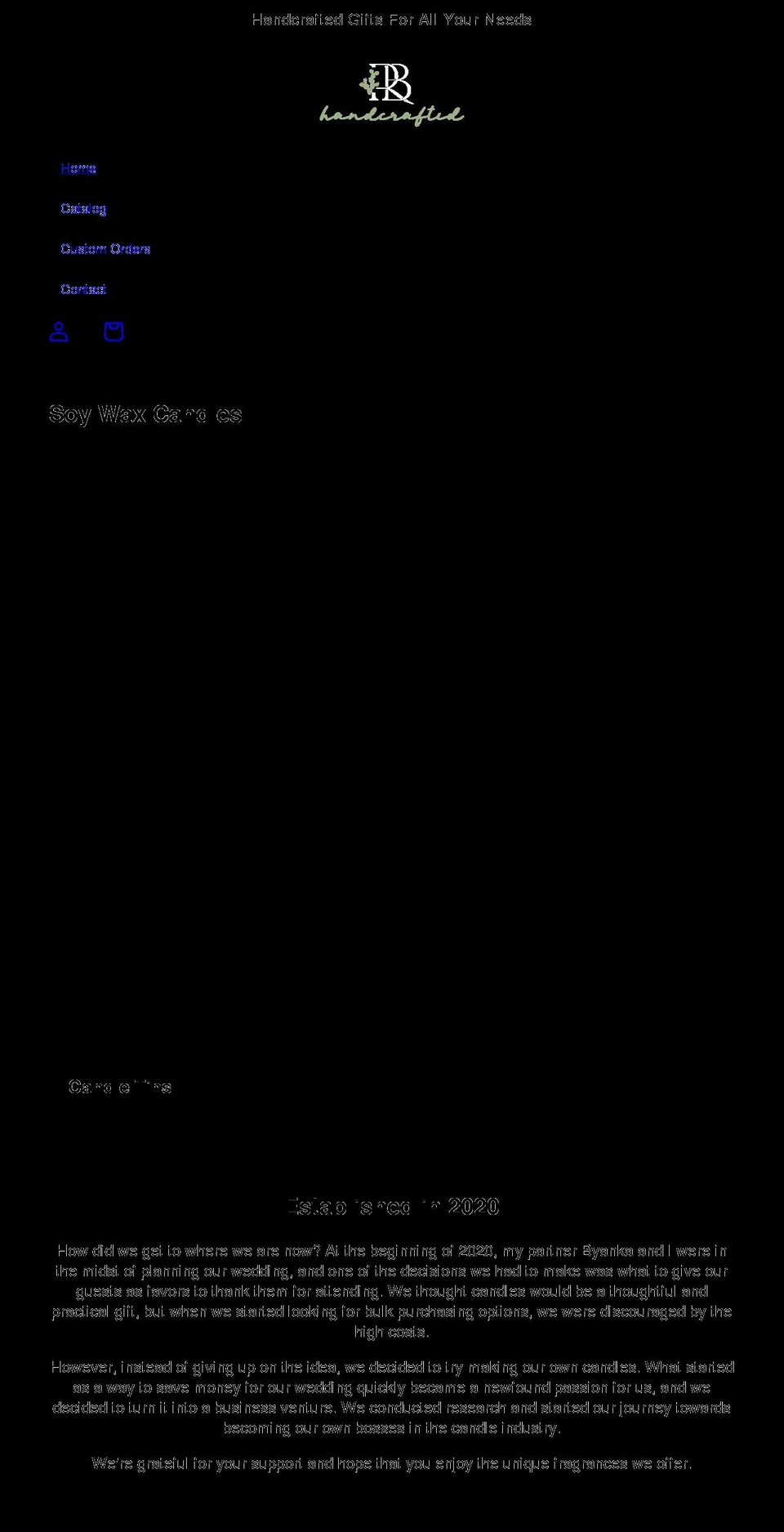 randbhandcrafted.com shopify website screenshot