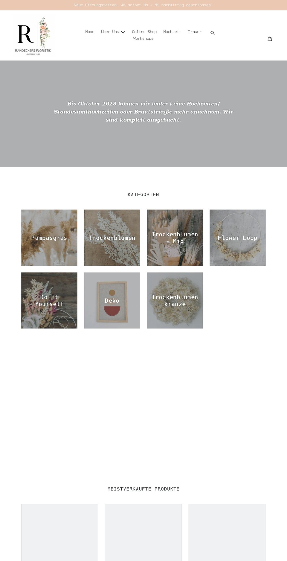 randeckers-floristik.de shopify website screenshot