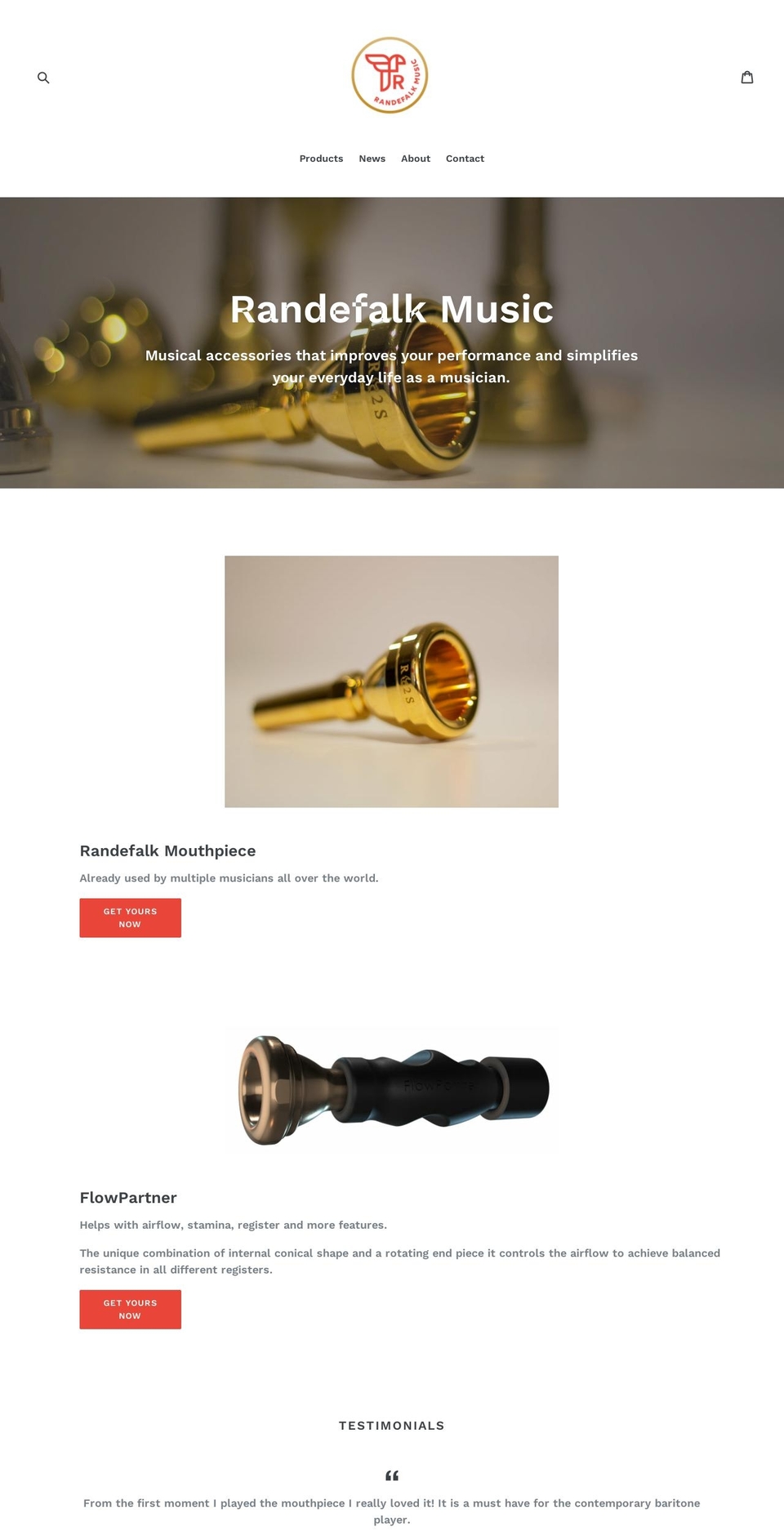 randefalkmusic.com shopify website screenshot