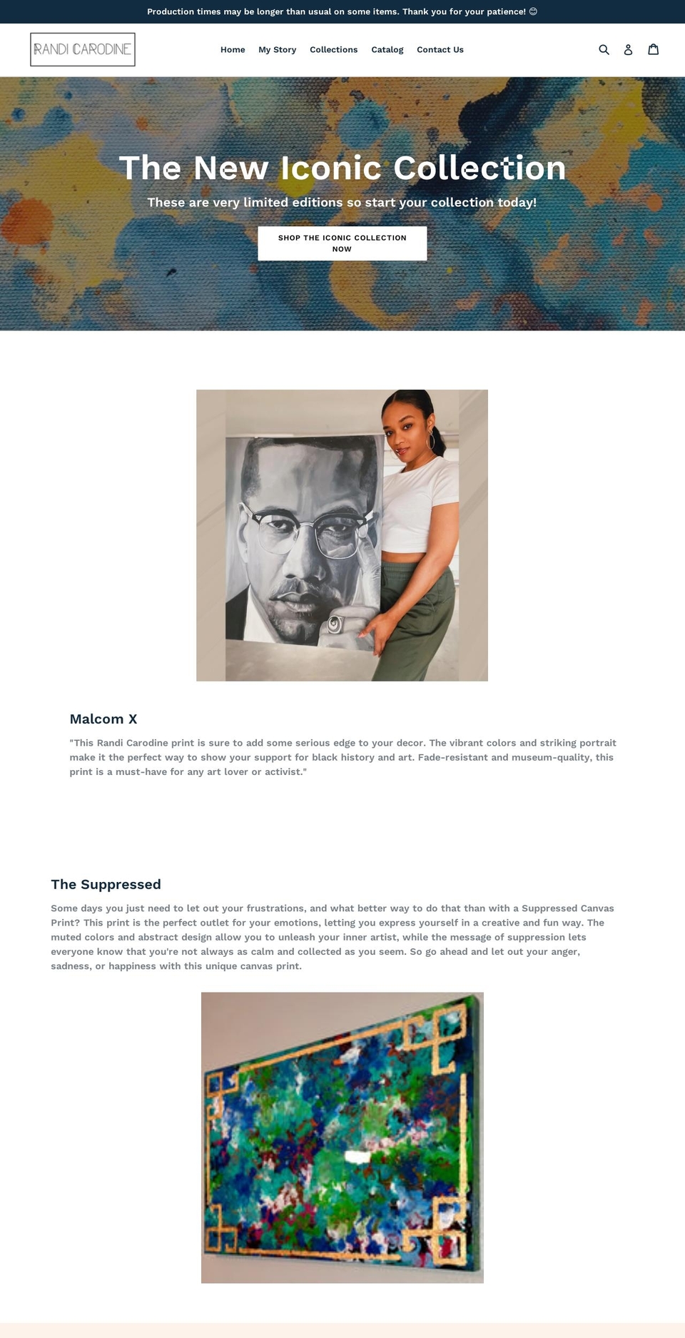 randicarodine.com shopify website screenshot