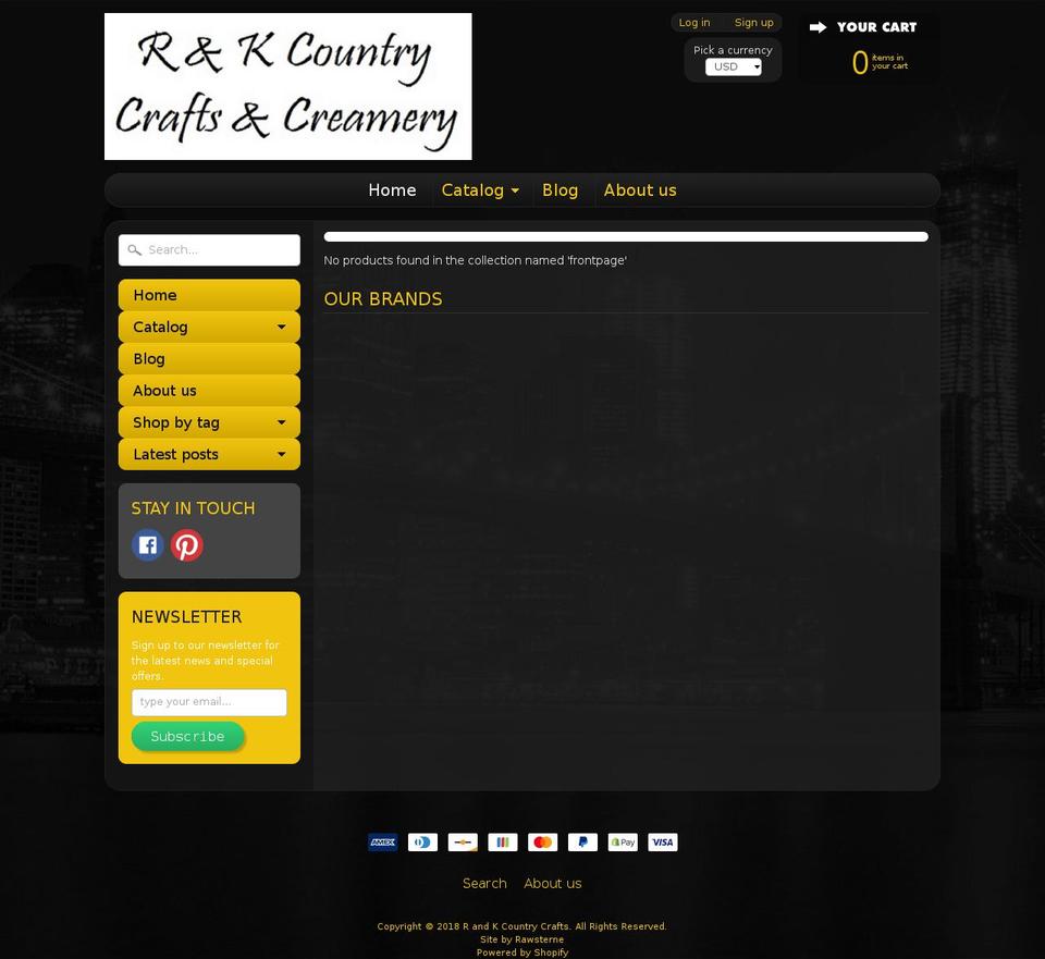 randkcountrycrafts.com — Shopify storefront screenshot