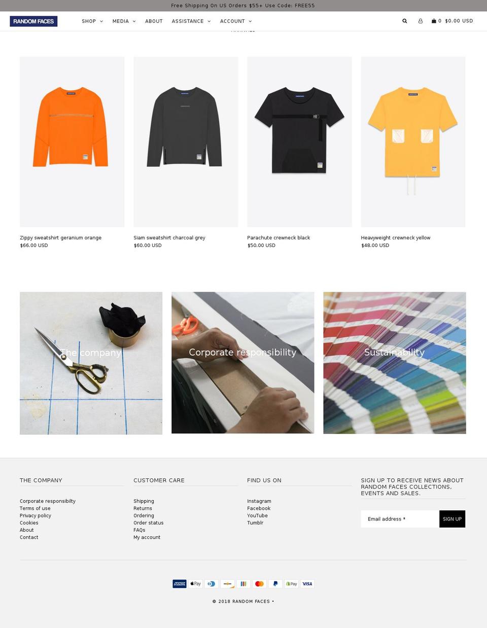 random-faces.com — Shopify storefront screenshot