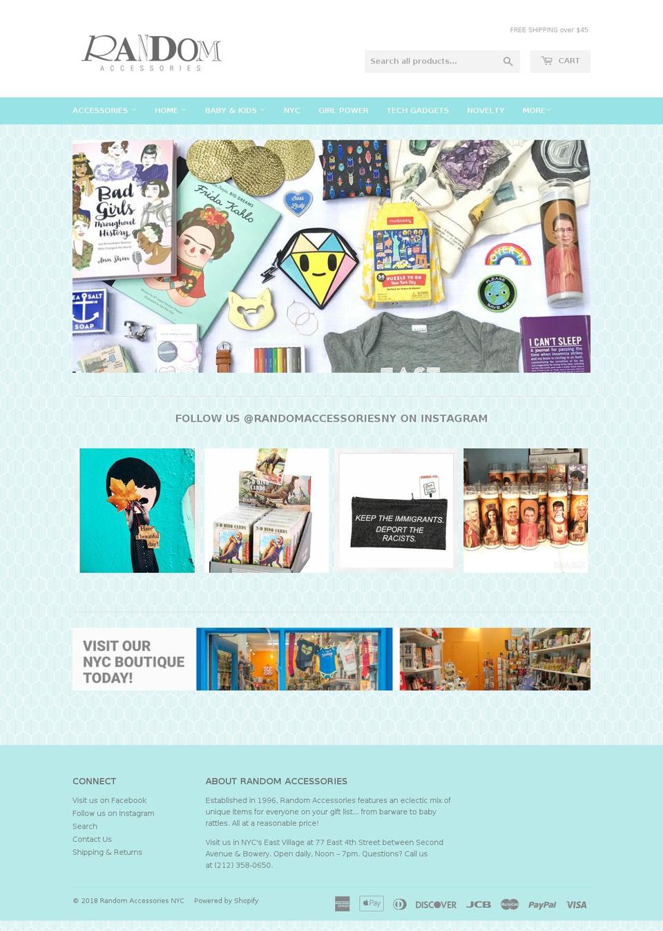 randomaccessoriesnyc.com shopify website screenshot