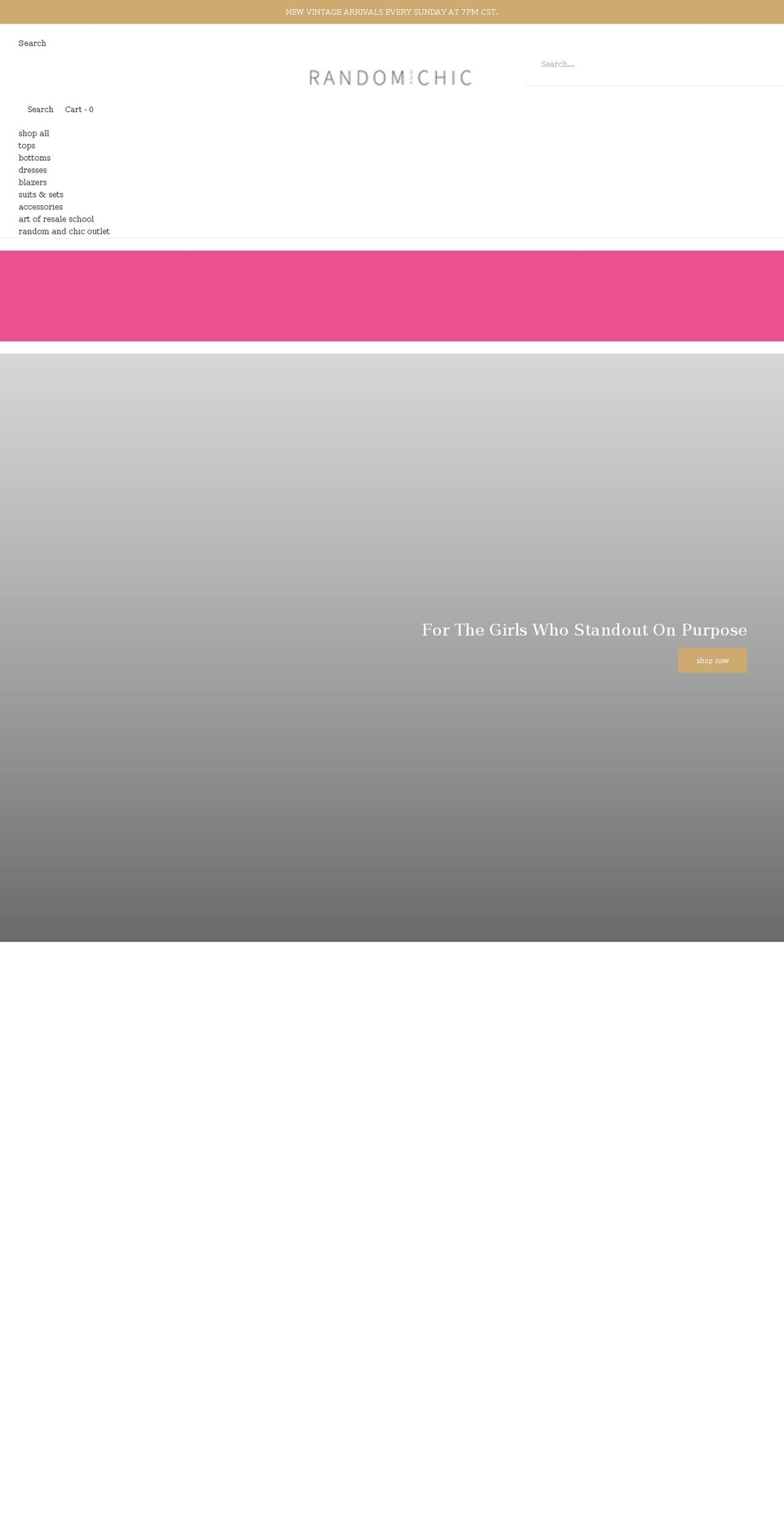 randomandchic.com shopify website screenshot