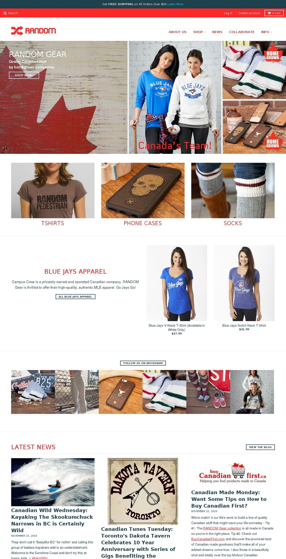 randomcanada.com shopify website screenshot