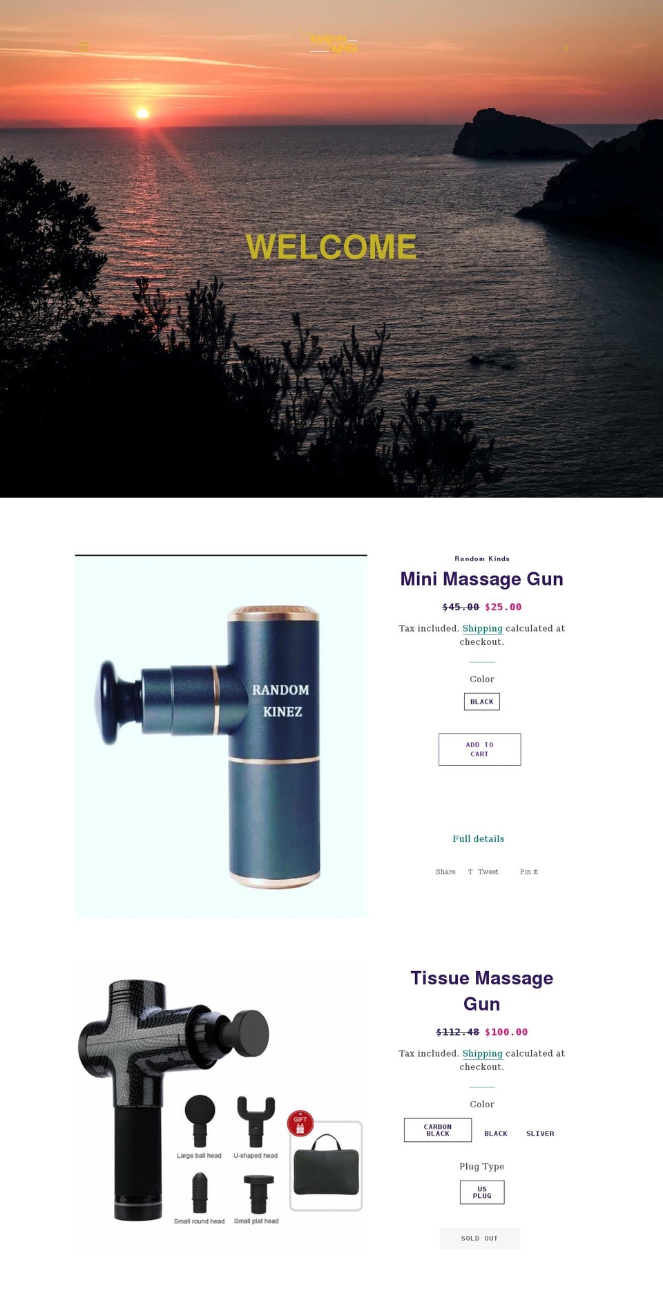 randomkinds.com shopify website screenshot