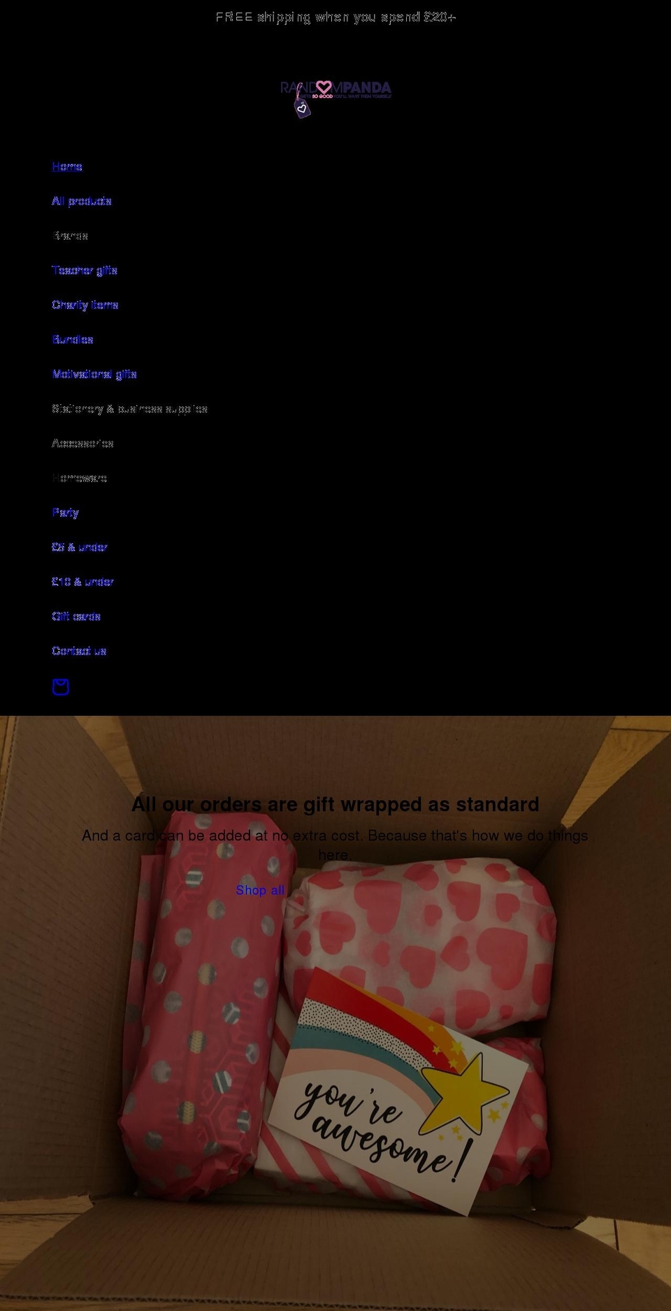 randompanda.co.uk shopify website screenshot