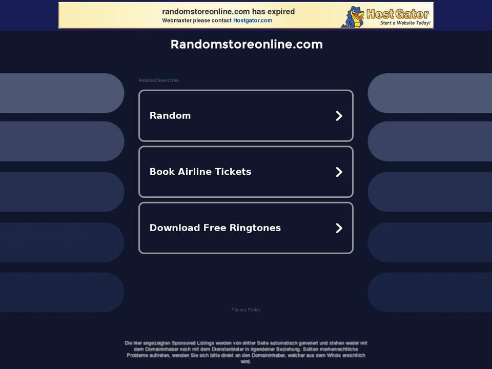 randomstoreonline.com — Shopify storefront screenshot