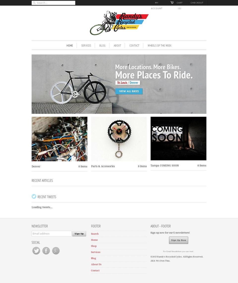randysrecycledcycles.myshopify.com shopify website screenshot