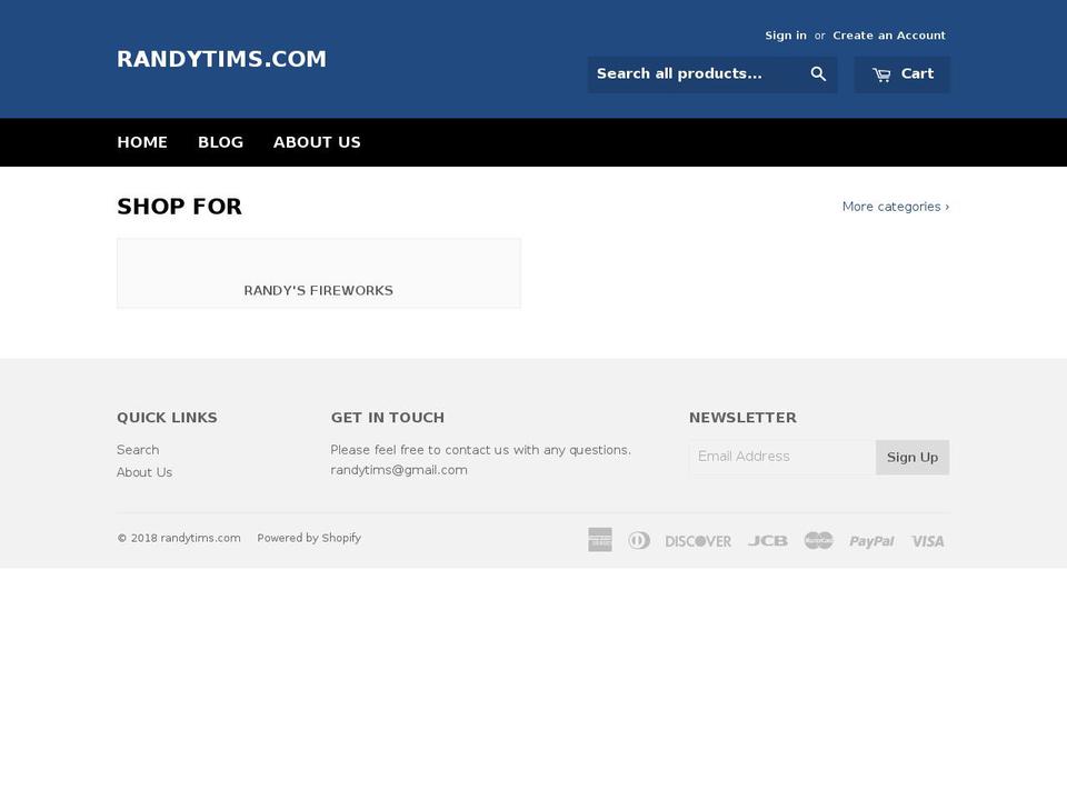 randytims.com — Shopify storefront screenshot