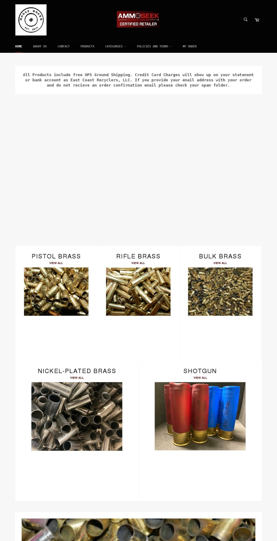 rangebrass.us shopify website screenshot