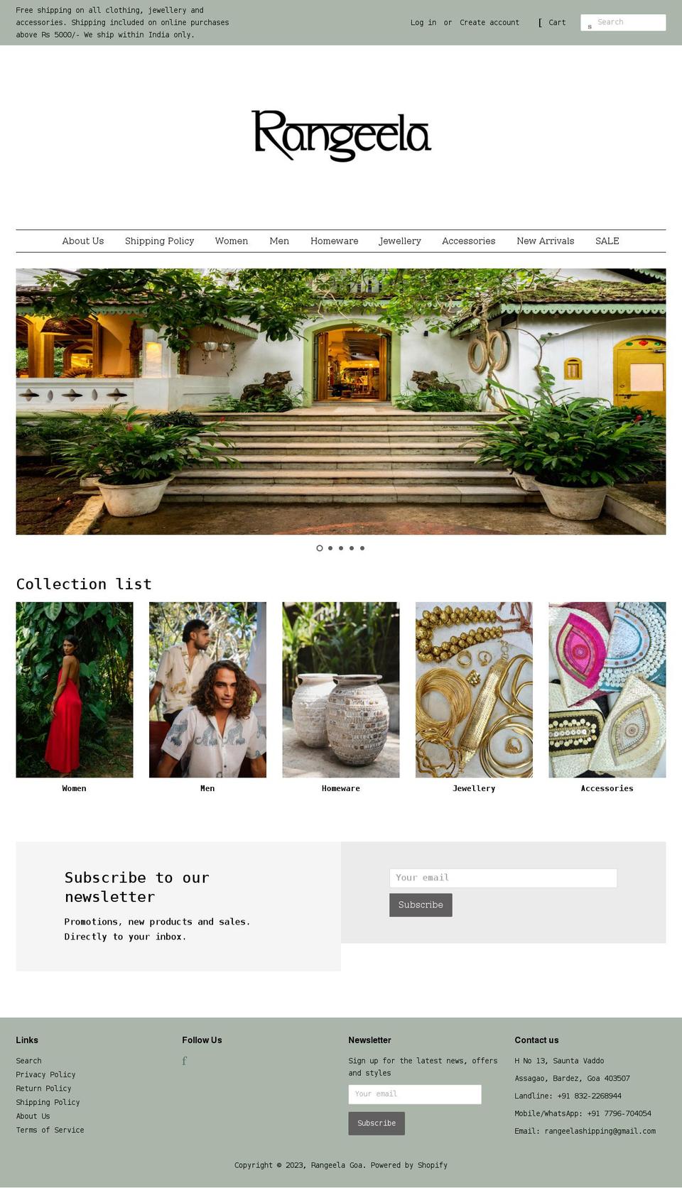 rangeelagoa.com shopify website screenshot