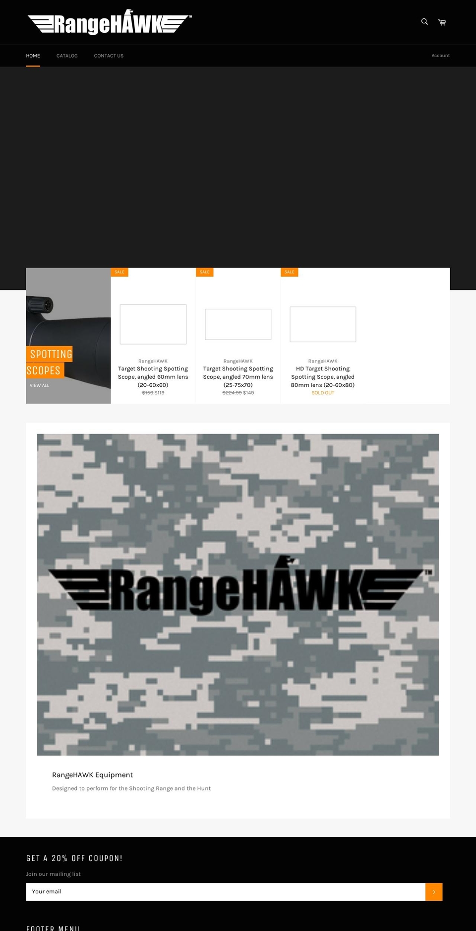 rangehawk.com — Shopify storefront screenshot