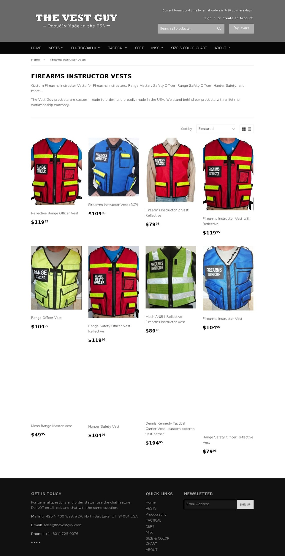 rangeofficervest.com — Shopify storefront screenshot