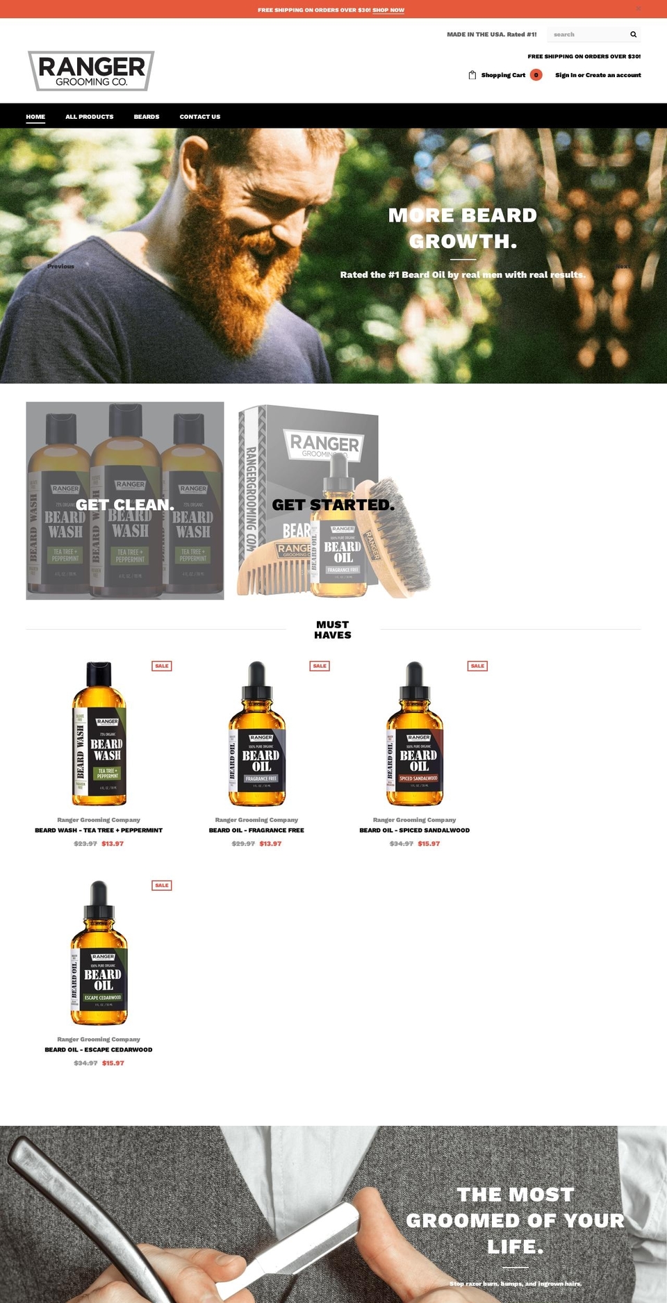 rangergroomingcompany.com — Shopify storefront screenshot