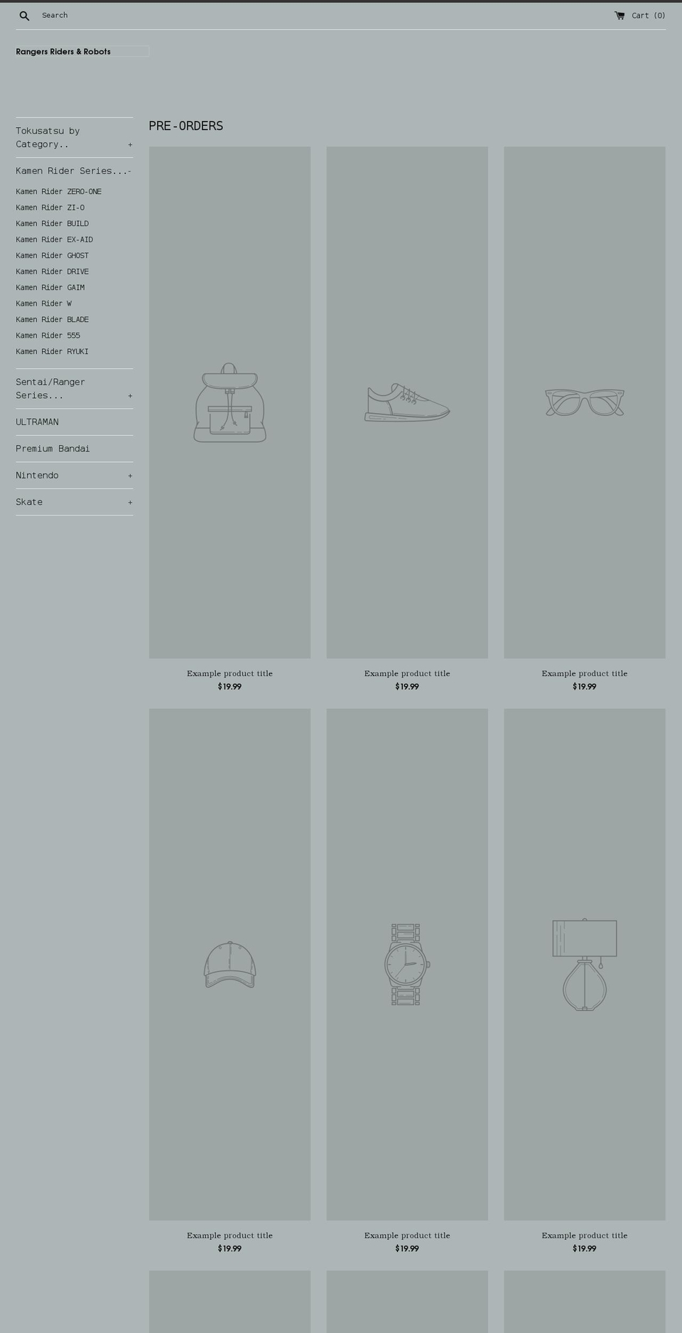 rangersridersandrobots.com shopify website screenshot