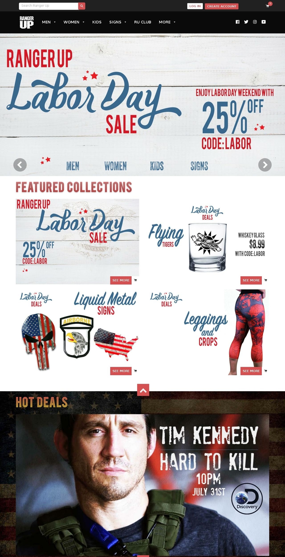 Ranger Up Theme 2.10 Shopify theme site example rangerupcombatives.com