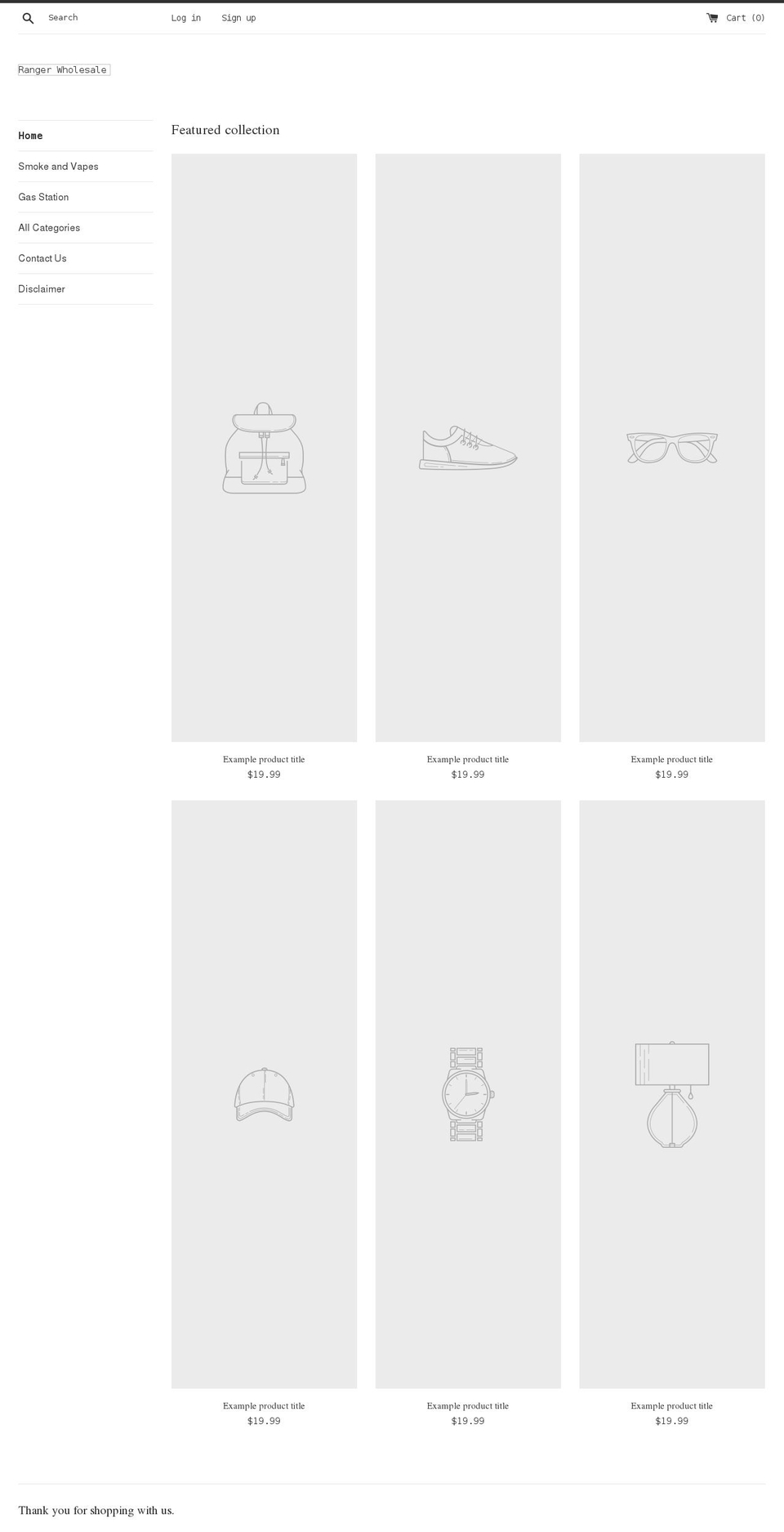 rangerwholesale.com shopify website screenshot