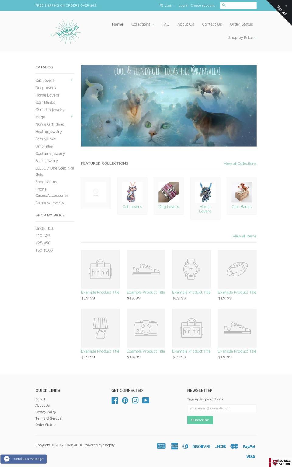 Portland Shopify theme site example ransalex.com