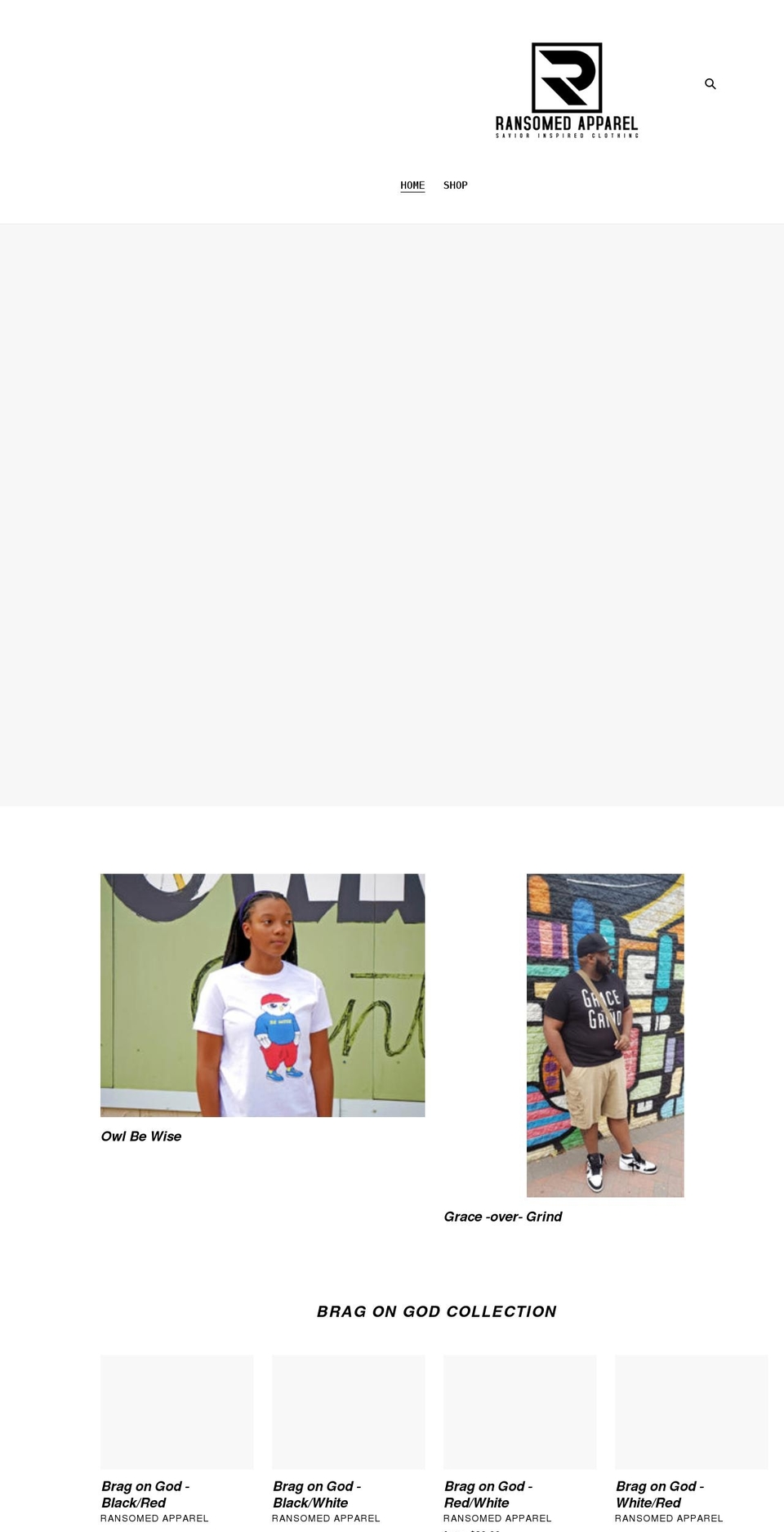 ransomedapparel.com shopify website screenshot