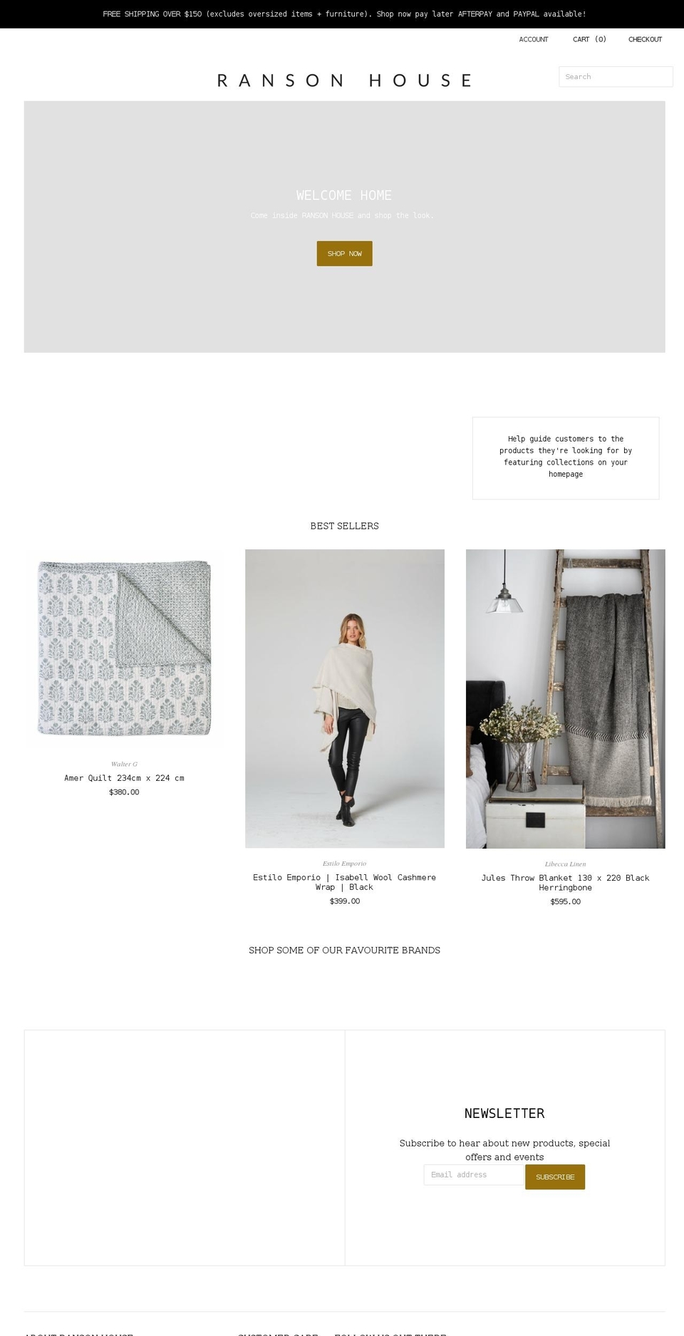 ransonhouse.com.au shopify website screenshot