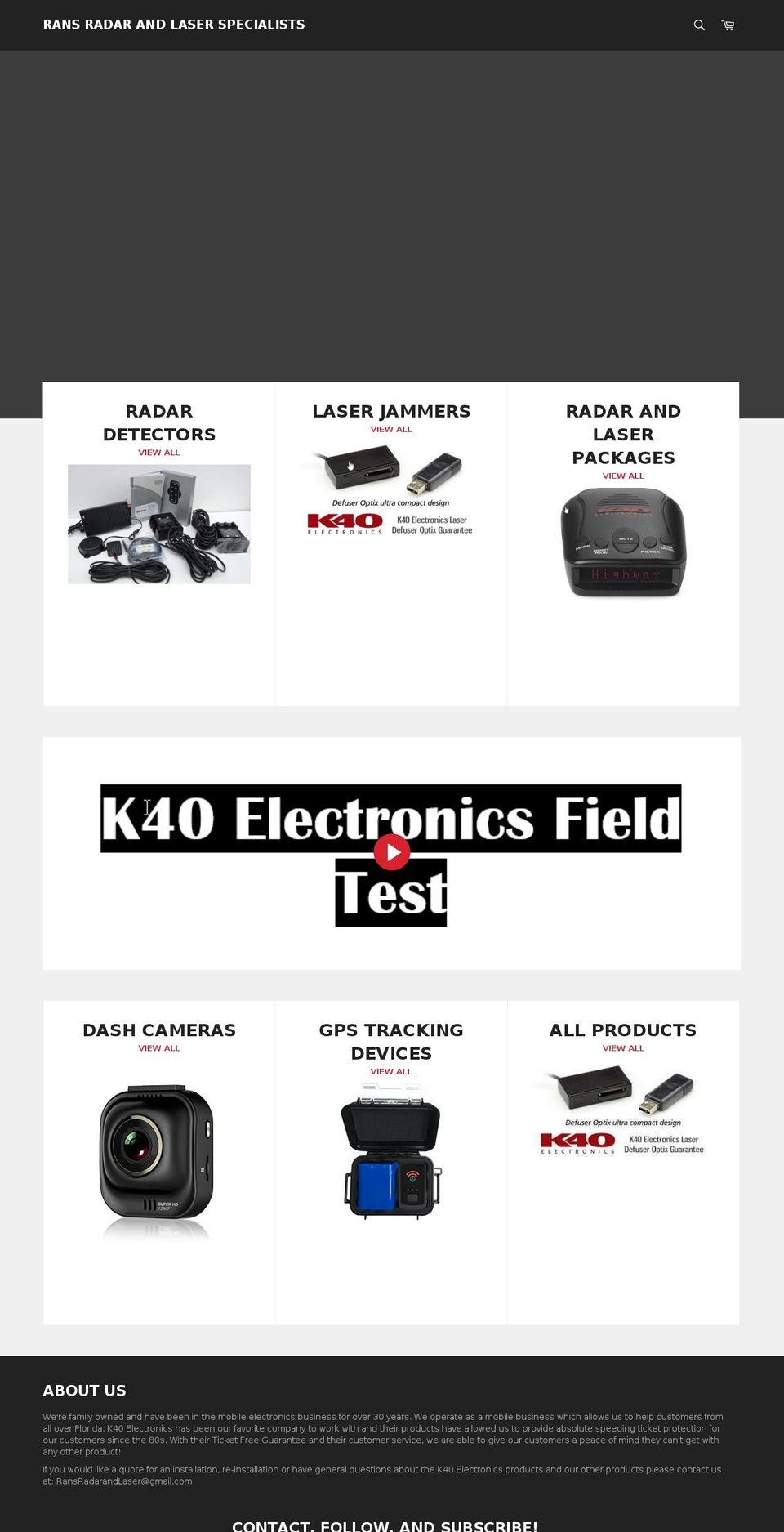 ransradar.com — Shopify storefront screenshot