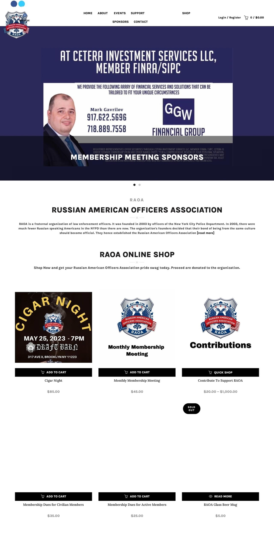 raoa.net shopify website screenshot
