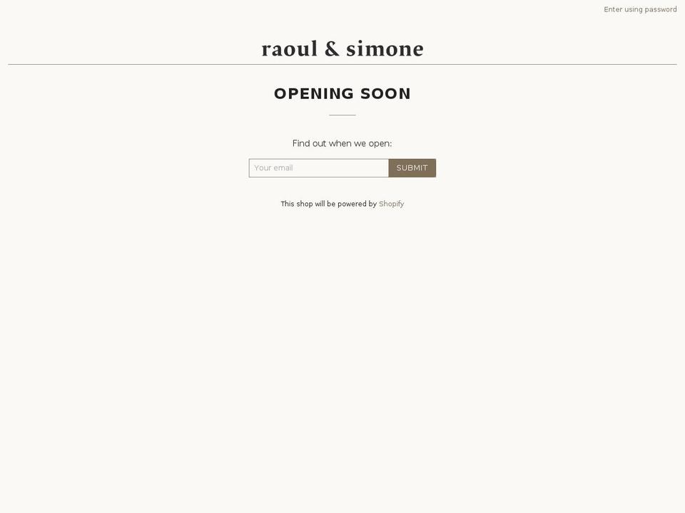 raoulandsimoneboutique.com shopify website screenshot