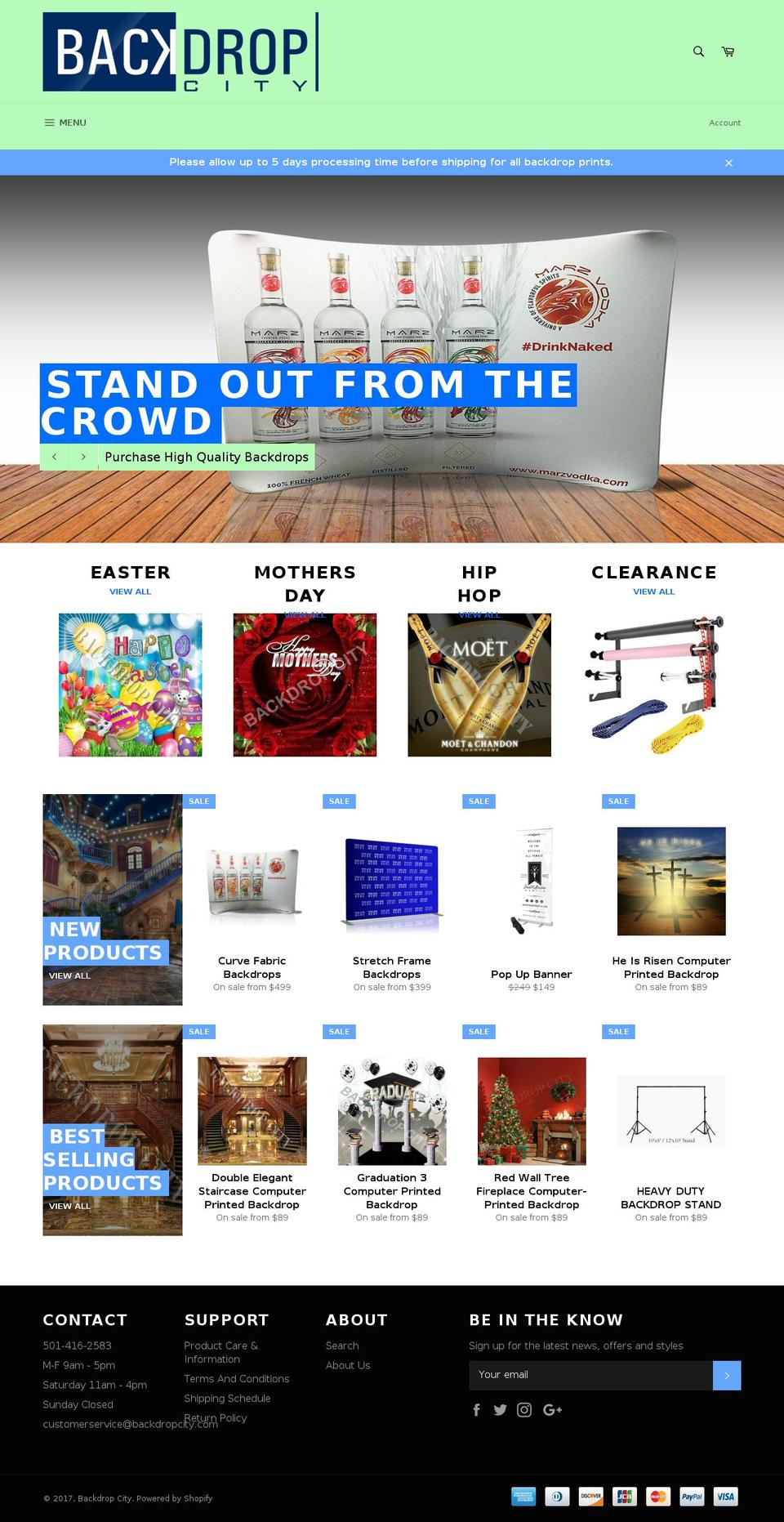 rapbackdrops.com shopify website screenshot