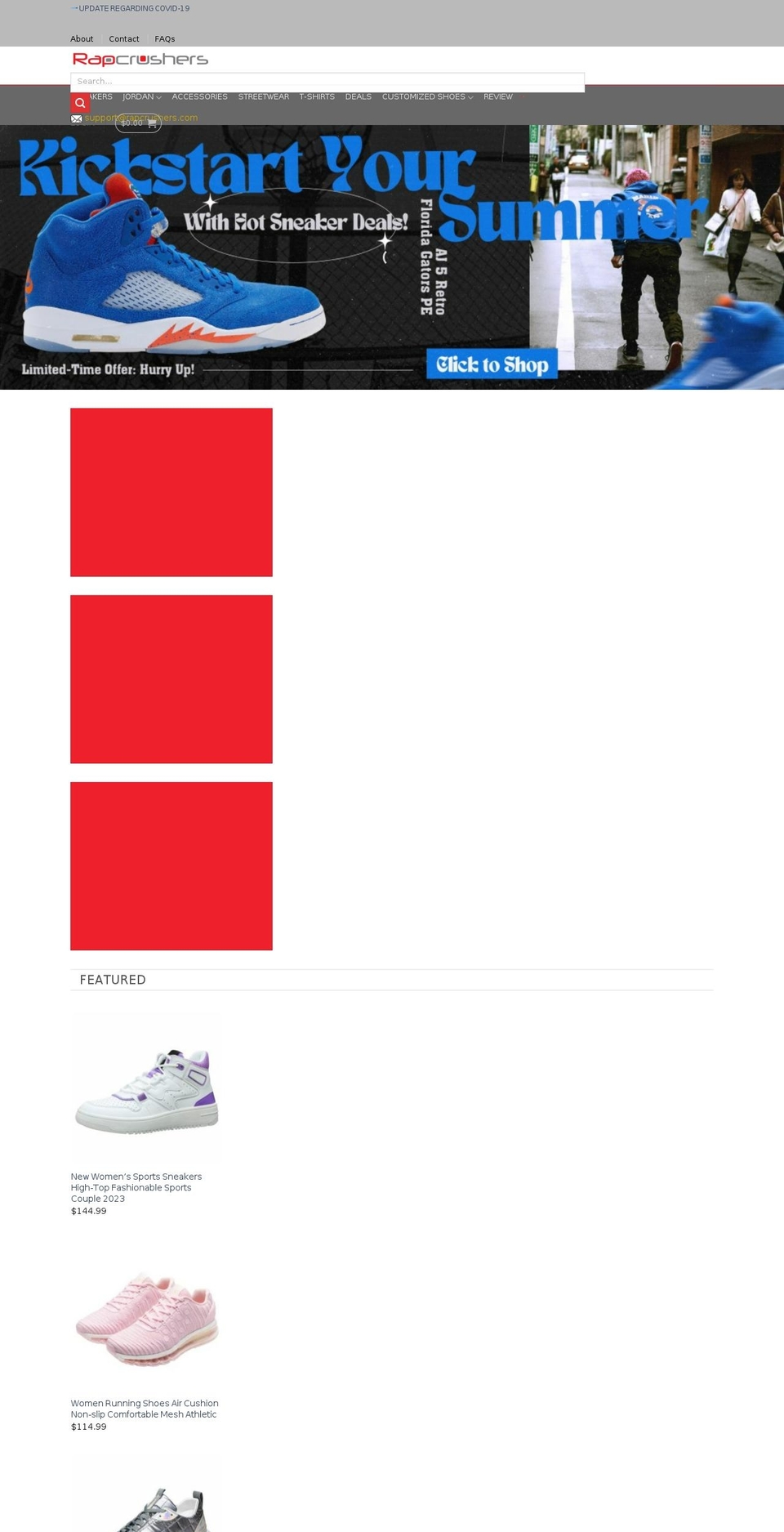 rapcrushers.com — Shopify storefront screenshot