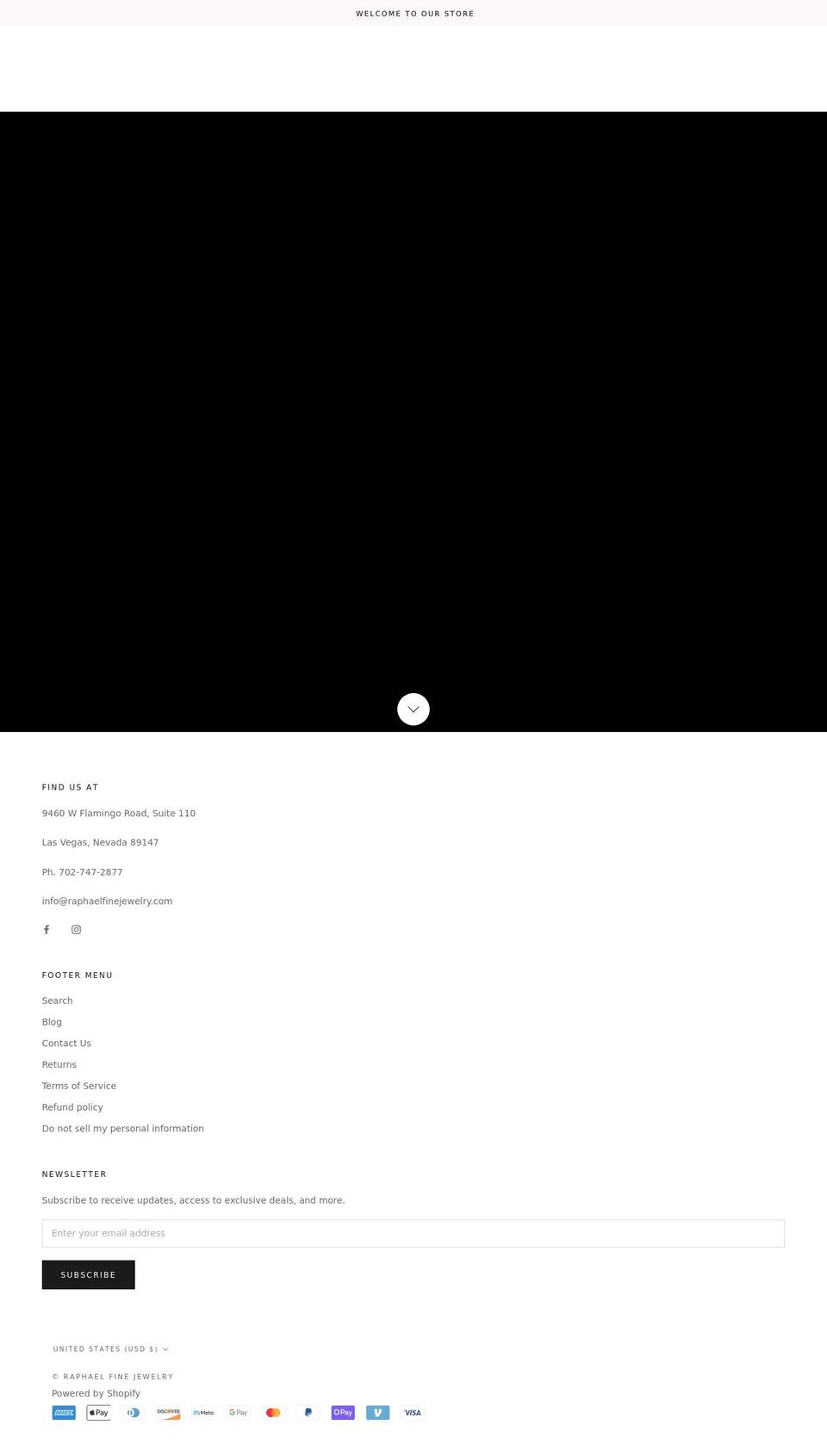 raphaelfinejewelry.com shopify website screenshot