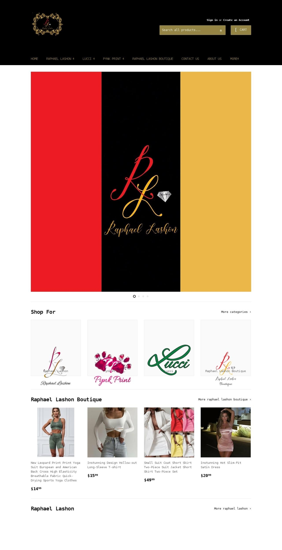raphaellashon.com shopify website screenshot