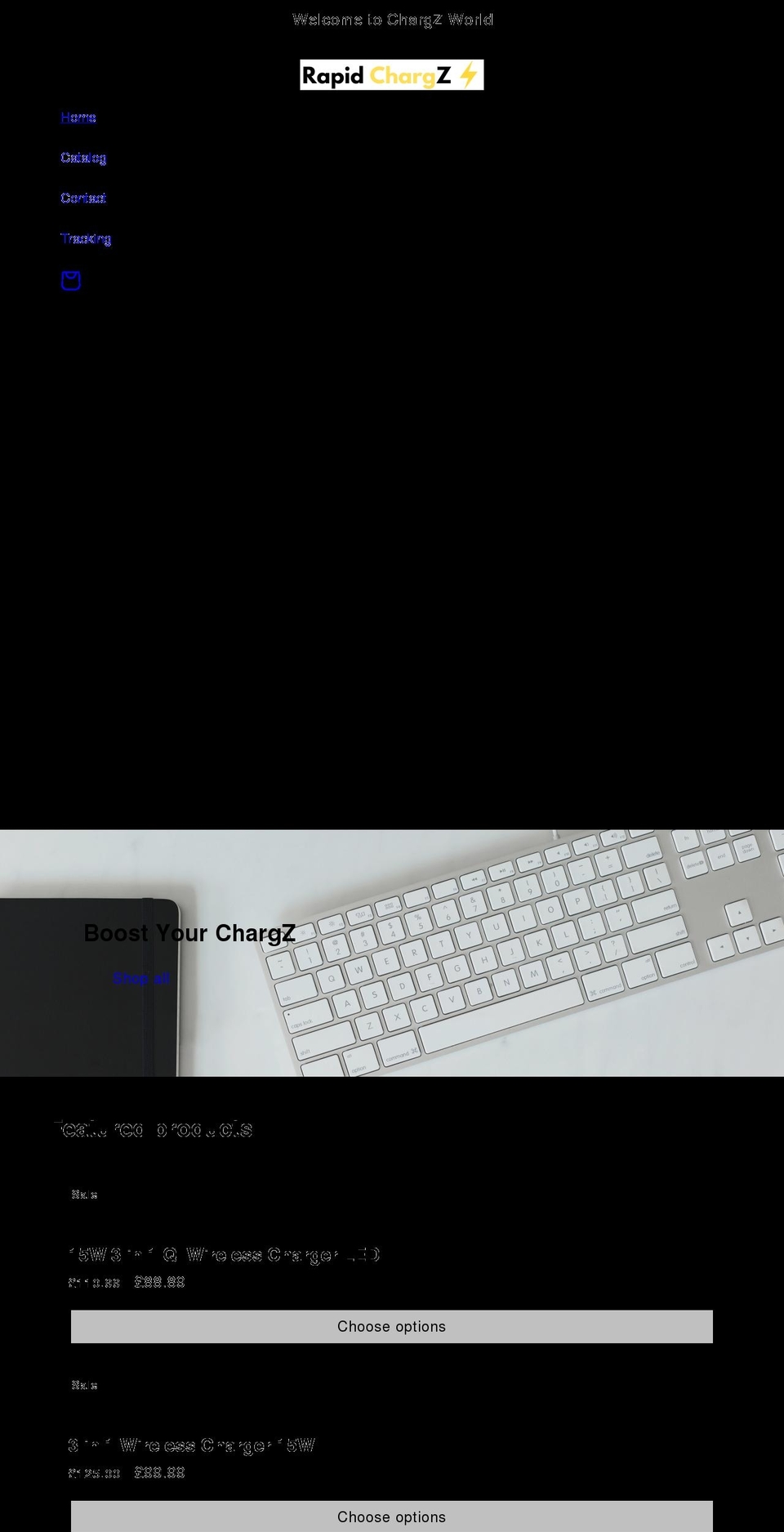 rapidchargz.com shopify website screenshot