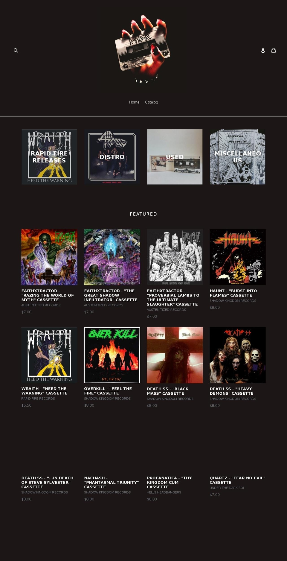 rapidfiremetal.com shopify website screenshot
