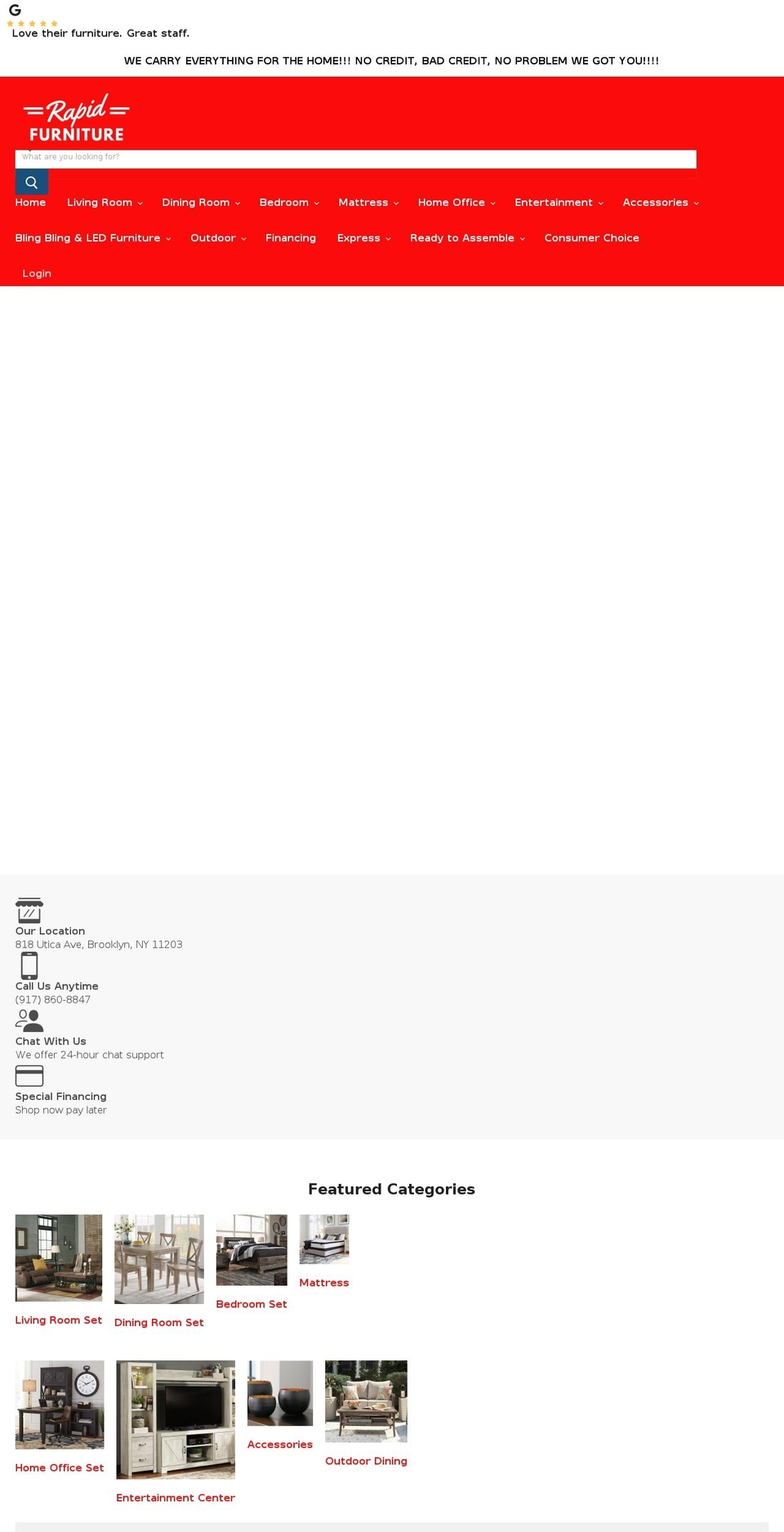 rapidfurnitureutica.com shopify website screenshot