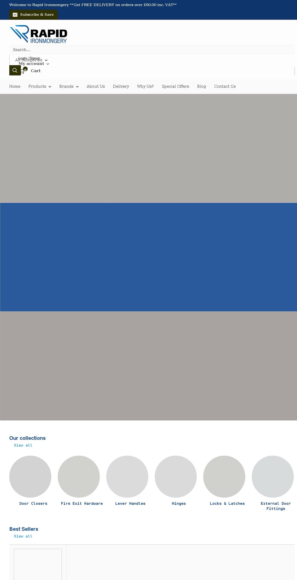 rapidironmongery.co.uk shopify website screenshot