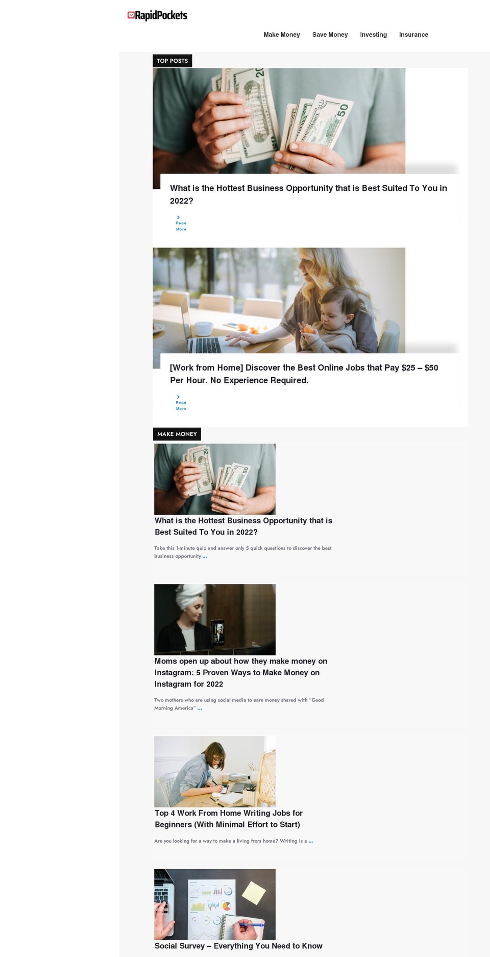 rapidpockets.com — Shopify storefront screenshot
